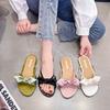 Fashion Flat Bow Slippers Summer New Round Toe Open Toe Thin Strap Soft Sole Non-slip Wear-resistant Flip-flops