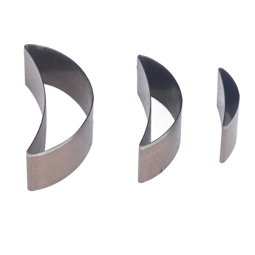 Набор из 3 штук вырубных штампов из легированной стали в форме полумесяца, полые пробойники для ткани, глины, кожи