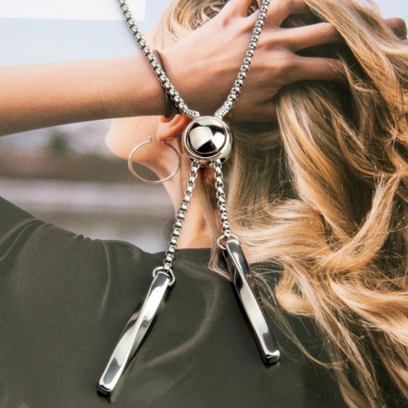 Сексуальное ожерелье-галстук боло, бусина, крутая цепочка на воротник, изящные чокеры-лариат с бусинами