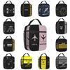 Custom Born To Fly Captain Stripes Flight Pilot Lunch Bag Women Cooler Thermal Insulated Lunch Box for Kids School