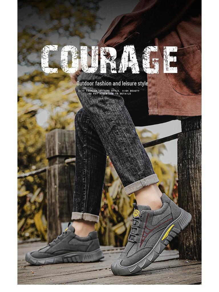 Новые осенние износостойкие мужские повседневные низкие рабочие туфли - удобные и модные для улицы и охраны труда