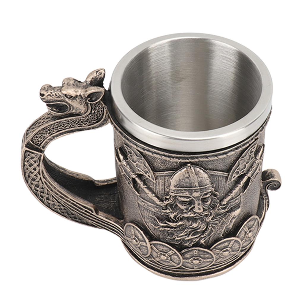 Кружка для пива Viking Vintage, большая емкость, нержавеющая сталь, кружка, смоляные украшения для пива