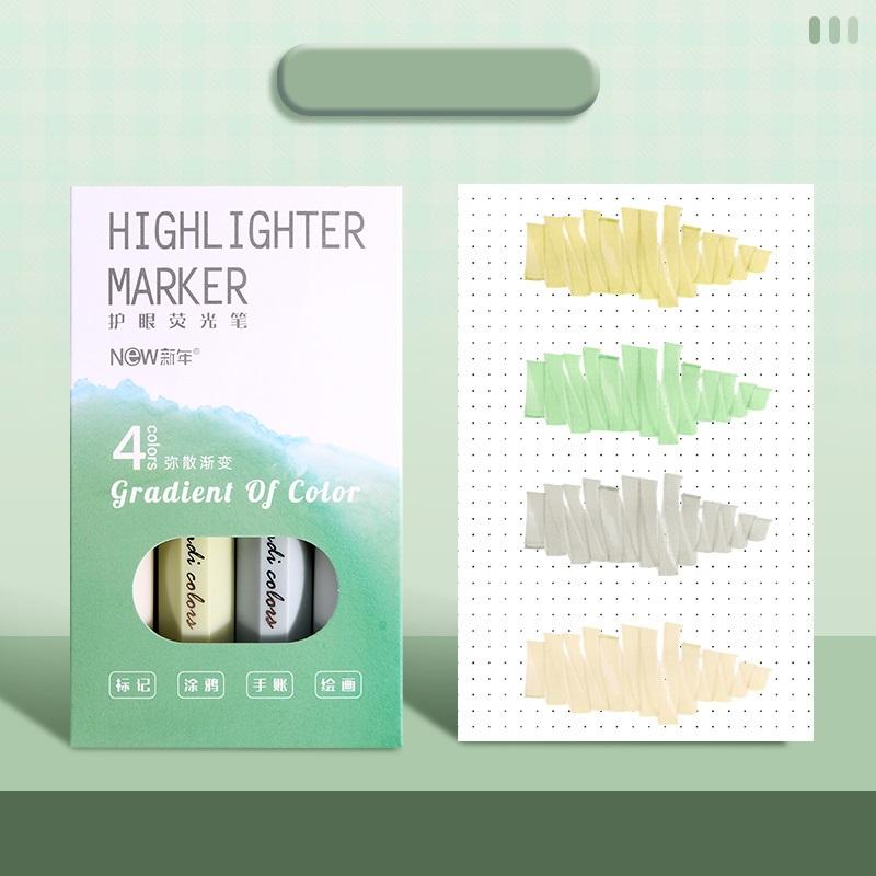 4 шт. Morandi Color Highlighter маркеры набор градиентных цветов кисть наконечник для рисования живопись