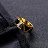 [TICFROG] Men's Ring Stainless Steel Ring Durable Scratch Resistant Fashion Simple Black & Gold Ring Width 8mm (16)