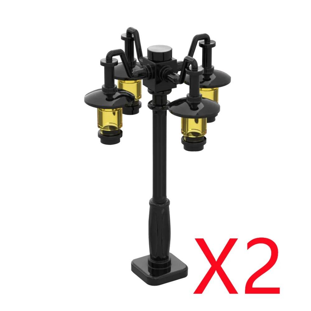 City Street Series Building Blocks Accessories Rail Transit Train Signal Light Railings Brick Toilet Flower Bed Phone Box Toy