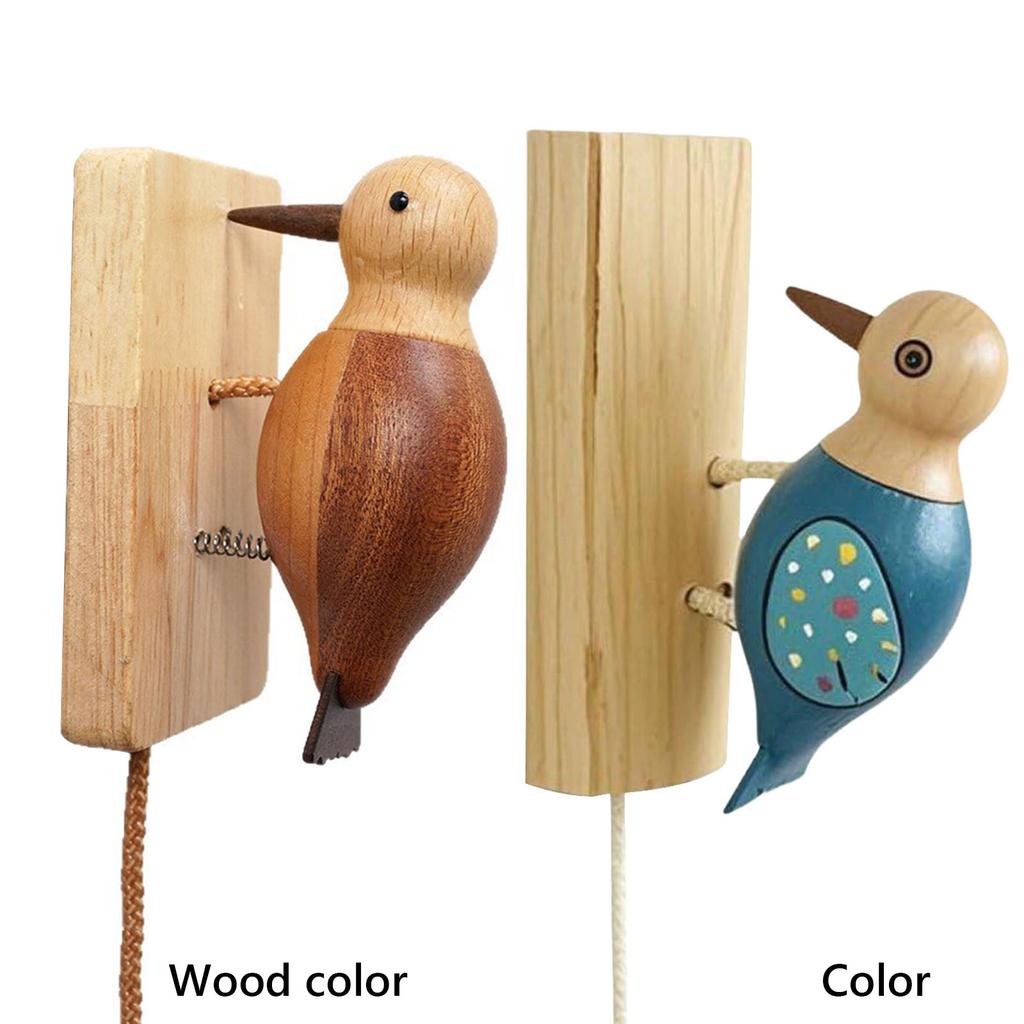 Милый Дятел Звонок на Дверь с Шнурком Прекрасная Птичка Звонок на Дверь Ручная Работа Деревянная Птичка Формы Колокольчик для Дома Школы Поместья