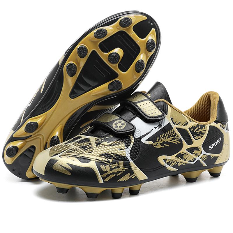 Футбольные бутсы Детские футбольные бутсы Молодежные гвозди Однотонные футбольные бутсы с двойной микрофонной клюшкой Тренировочные детские футбольные бутсы