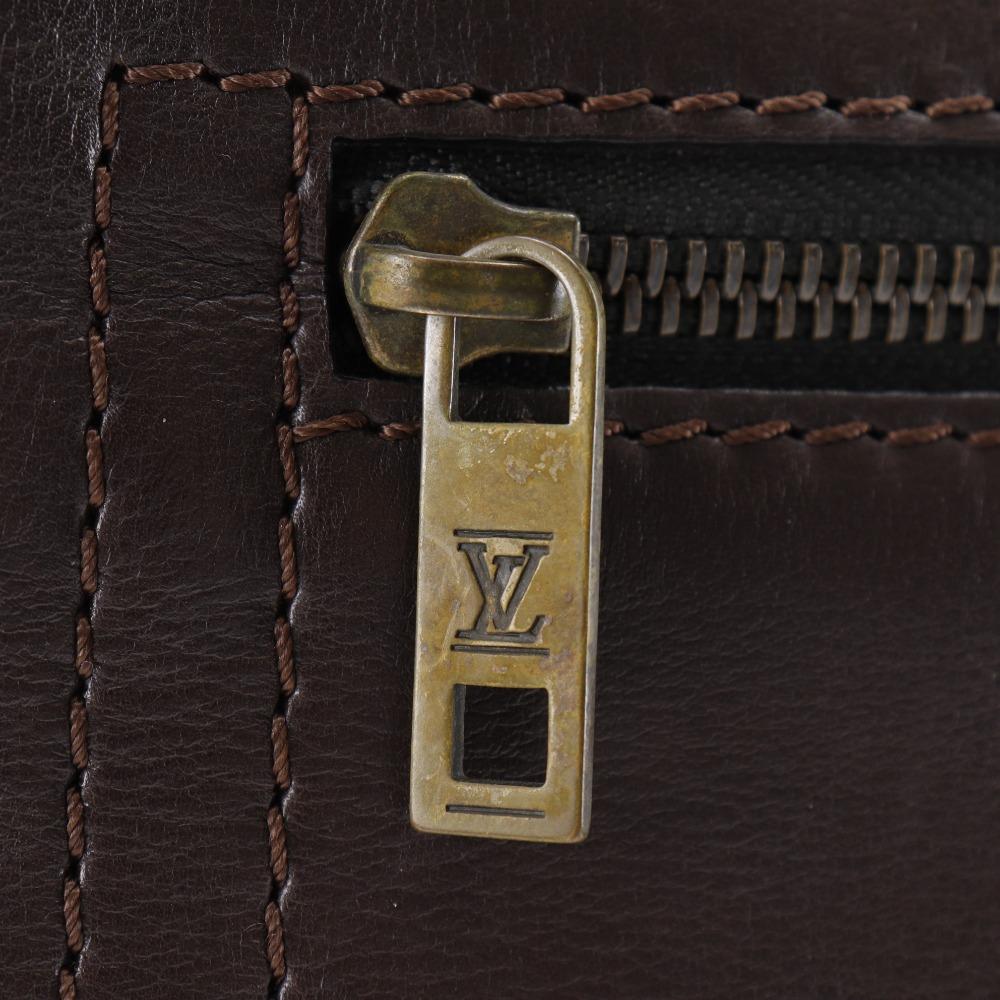 LOUIS VUITTON Sac Plat Shoulder Bag M92073 Utah Cafe Brown Calfskin mens Used