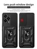 Чехол Armor Funda для Honor 200Lite, противоударный, бронированный, с выдвижной защитой камеры, чехол-бампер для телефона, с подставкой-кольцом, задняя крышка