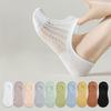 Women Invisible Socks Solid Color Knit Breathable Short Socks