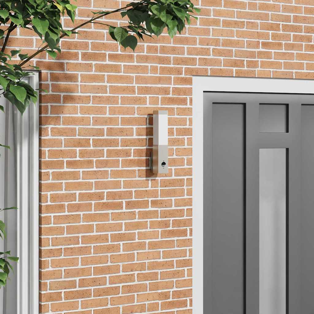 Outdoor Wall Lamp Silver 10.5 x 6 x 33 cm Stainless Steel and Plastic