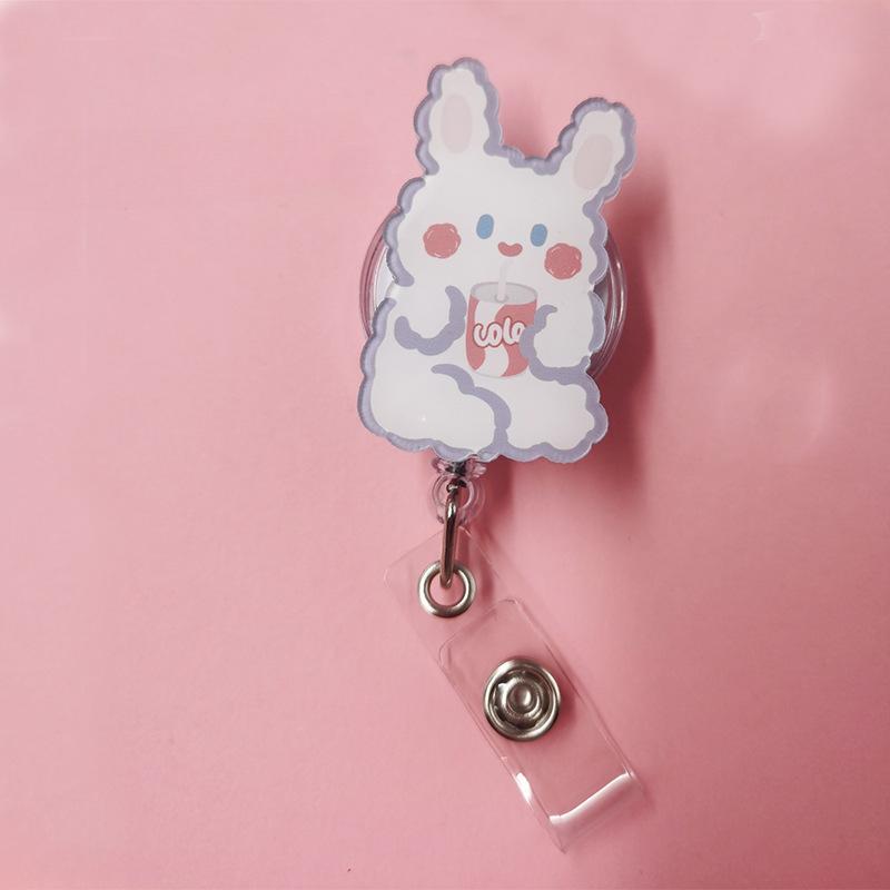 Cute Animal Retractable Badge Holder for Healthcare Workers60cm Extendable ID Card Reel with Secure Clip Puppy Design for Nurses