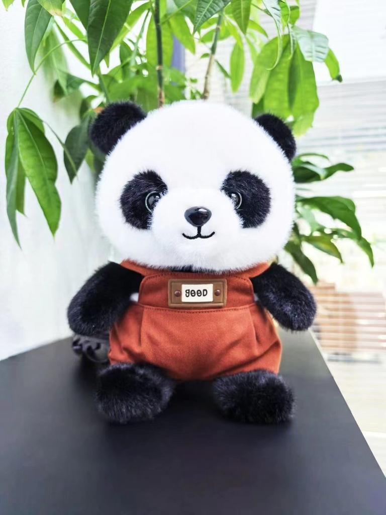 Adorable Panda Red Plush Toy Cute Cartoon Zoo Souvenir Kids Animal Doll Gift