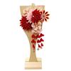 Hagoita Hair Ornament Hagoita with Red Chrysanthemum with 21cm for Girls Tsumami-zaiku Design, 3-57, Stand, Tall,