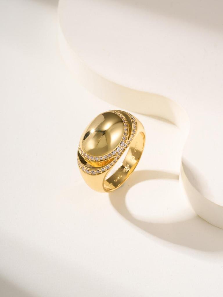 Кольцо двух цветов «Маленькое золотое яйцо» Изысканное мастерство Не выцветающее и не вызывающее аллергию Подарочное украшение