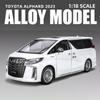 1/18 Toyota Alphard MPV Сплав Литой Игрушечная Модель Автомобиля Звук и Свет Детская Игрушка Коллекционные Предметы Подарок на День Рождения