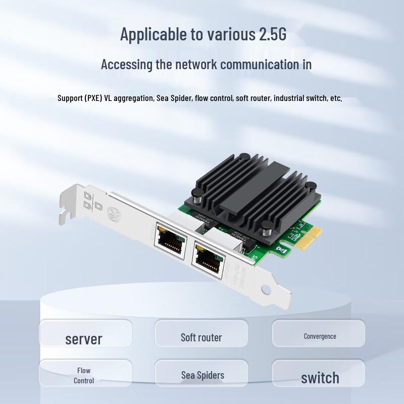 EB-LINK Intel I225 2.5G Dual-Port PCIe Network Card (CN version)