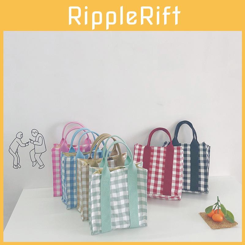 Trendy Children's Shoulder Bag Versatile Plaid Canvas Crossbody Bag For Kids