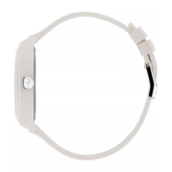 Montre Adidas - Mixte - AOST23047 - Bracelet En Plastique Blanc - Etanche 5 ATM