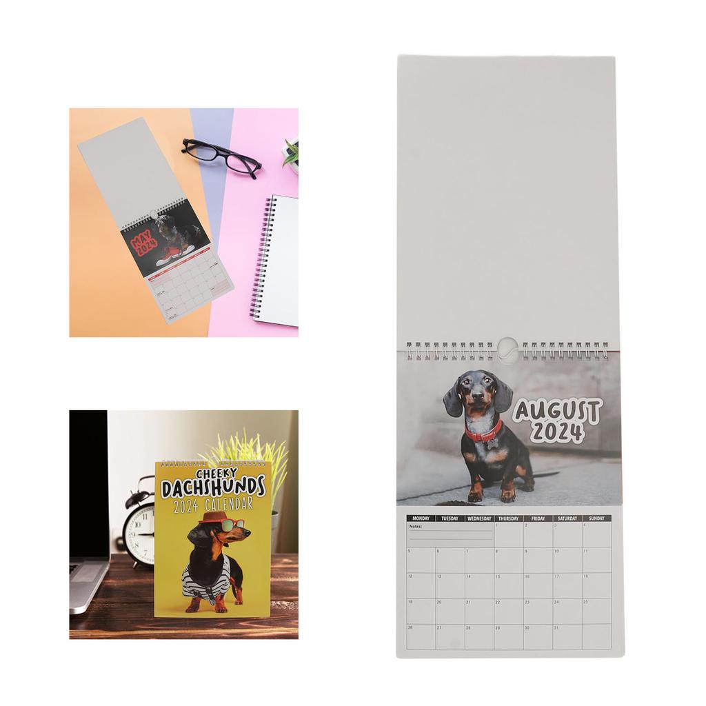 Настенный календарь для собак 2024 года, большой письменный блок, милые изображения, забавный настенный календарь для гостиной, спальни O