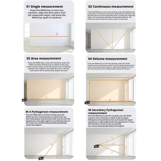 Цифровая рулетка Цифровой дисплей Компактная Портативная Перезаряжаемая Профессиональная Точная Рулетка