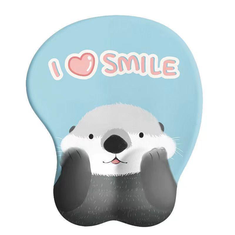 3D Милый Мультяшный Силиконовый Коврик для Мыши с Подставкой для Запястья из Пены с Памятью