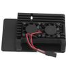 For Raspberry Pi 4B Shell Black Aluminum Alloy Case 85x56.5x20mm with Thermal Tape Dual Fans