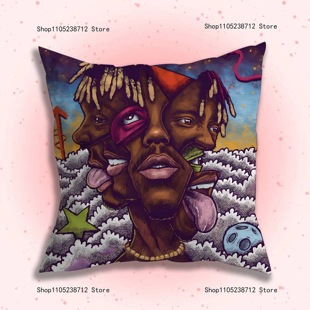 J-Juice WRLD Чехлы на подушки с принтом в стиле рэп-музыки Мультяшные Декоративные для дивана Домашние Двусторонние Печать Короткий Плюш Милый Чехол на Подушку