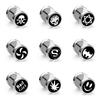 1Pc Punk Black Stainless Steel Round Stud Earrings Women Men Gothic Tunnel Barbell Dumbbell Earings Ear Piercing Zircon Gifts