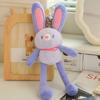 Pull Handle Rabbit Bunny Plush Keychain Pulling Ears Rabbit Plush Doll Keyring  Jewelry Accessories