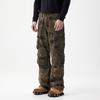 Хлопковые рабочие брюки камуфляжной расцветки для мужчин, свободные, прямые, широкие штанины, стиль на весну и осень