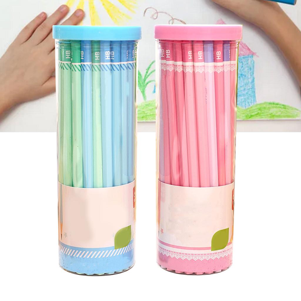 50 Pcs Writing Pencil Set HB Pencil Ergonomic Handle Safe Sketching Drawing Pencil Set for Beginners