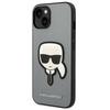 Etui do iPhone 14 Plus Karl Lagerfeld Saffiano Karl`s Head Srebrne