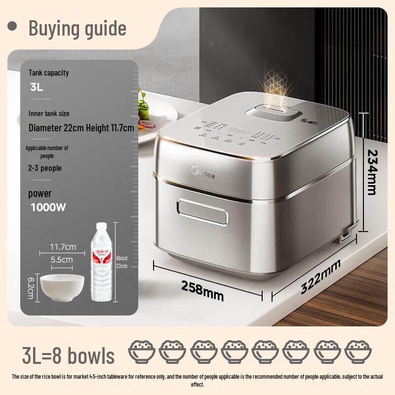 Midea IH Smart Multi-function Rice Cooker with Titanium Liner CN plug (adapter included)