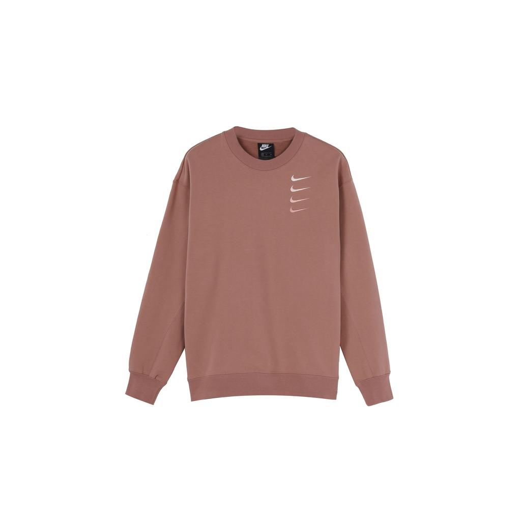 Nike Мужская толстовка-свитшот French Terry Swoosh с круглым вырезом, светло-коричневая DB9408-222