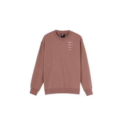 Nike Мужская толстовка-свитшот French Terry Swoosh с круглым вырезом, светло-коричневая DB9408-222