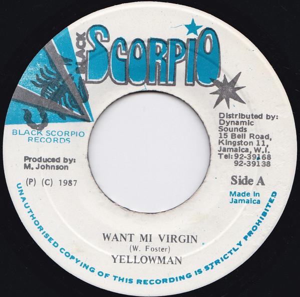7-дюймовая пластинка YELLOWMAN Want Mi Virgin NONE Black Scorpio 1987 Ямайка Регги Ска Даб Б/у