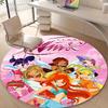1pc Winx Club Print Round Carpet Chair Round Carpet Suitable for Bedroom Living Room Home Decorative Carpet