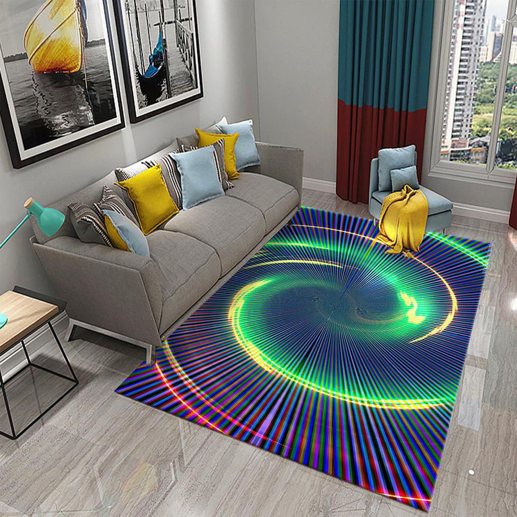 3D оптическая иллюзия психоделический ковер красочная геометрия ковер Vertigo гостиная спальня ванная комната вход нескользящий напольный коврик