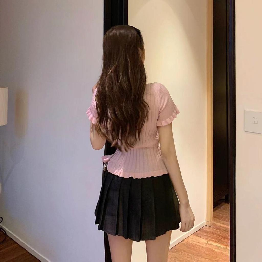 Коричневая юбка, женская летняя одежда, женская высокая талия, Harajuku, черная мини-плиссированная юбка в корейском стиле для школьной формы