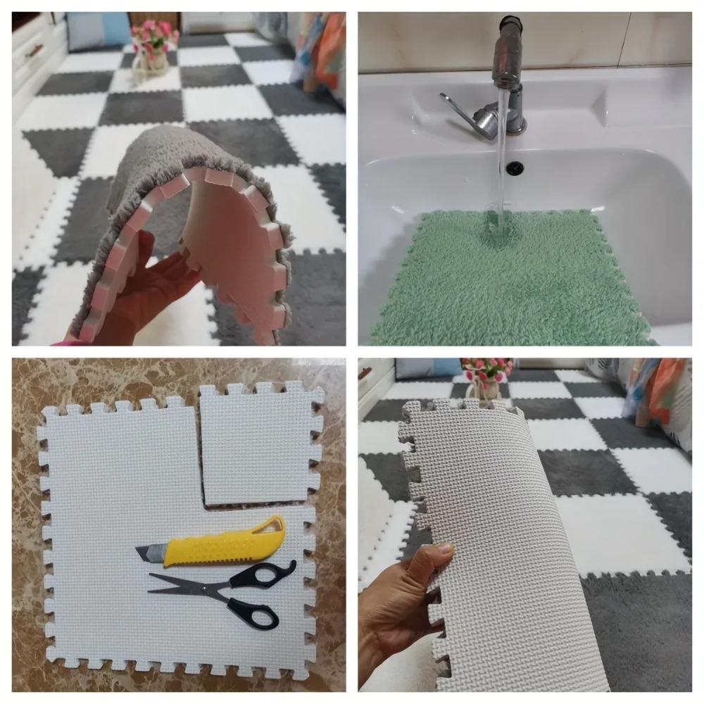 24 шт. Сплошной взаимозацепляющийся коврик из пены - нескользящий EVA коврик для пола в спальне, декоративный ковер для гостиной