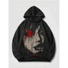 Y2K Streetwear Oversized Hooded Sweatshirt With Letter Print Unisex Loose Fit Pullover Urban Casual Wear