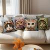 Cat Bandana Decorative Pillowcase, Ultra-soft Polyester Material Living Room Sofa Backrest Car Pillowcase Home Decoration