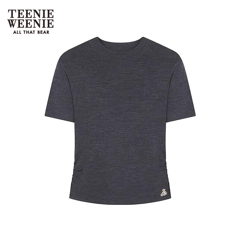 Женский трикотажный свитер с коротким рукавом и полувысоким воротником Teenie Weenie