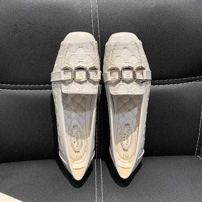 2025 Новые Высококачественные Женские Туфли на Плоской Подошве с Квадратным Носком и Мелким Вырезом, Мягкая Подошва, Удобные Маленькие Кожаные Туфли, Повседневная Обувь