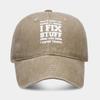 Cross-border Washed Cotton Printed Hat, Distressed Dad Cap, Men's Retro Export Baseball Cap, Best-selling Soft-top Sun Hat