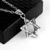 Vintage Hexagram Pendant Necklace Men Women Fashion Stainless Steel Six-pointed Star of David Necklace Punk Jewelry Gift