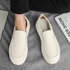Fashion Thick Bottom Mens Slip On Shoes Leather Fashion Loafers for Men 2024 New Arrival Male Comfortable Walking Shoe Mens Sneakers