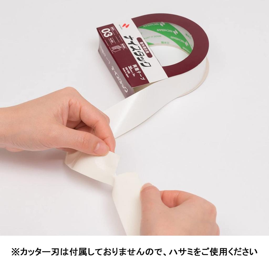 Nichiban NWBB-N30 Double-Sided Tape Nistack (Outdoor Posting), 10 Rolls, 1.2 inches (30 mm) x 16.4 ft (5 m)