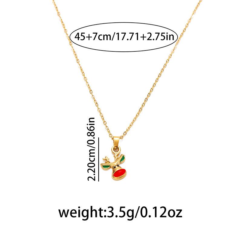 European & American Christmas Moon Necklace: Stainless Steel Light Luxury Clavicle Chain